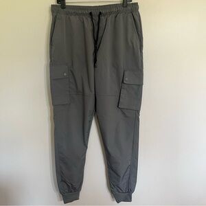 Men’s Southpole Cargo Joggers Track Pants Drawstring Size Large Gray 90’s Y2K